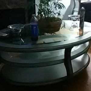 silver glass table